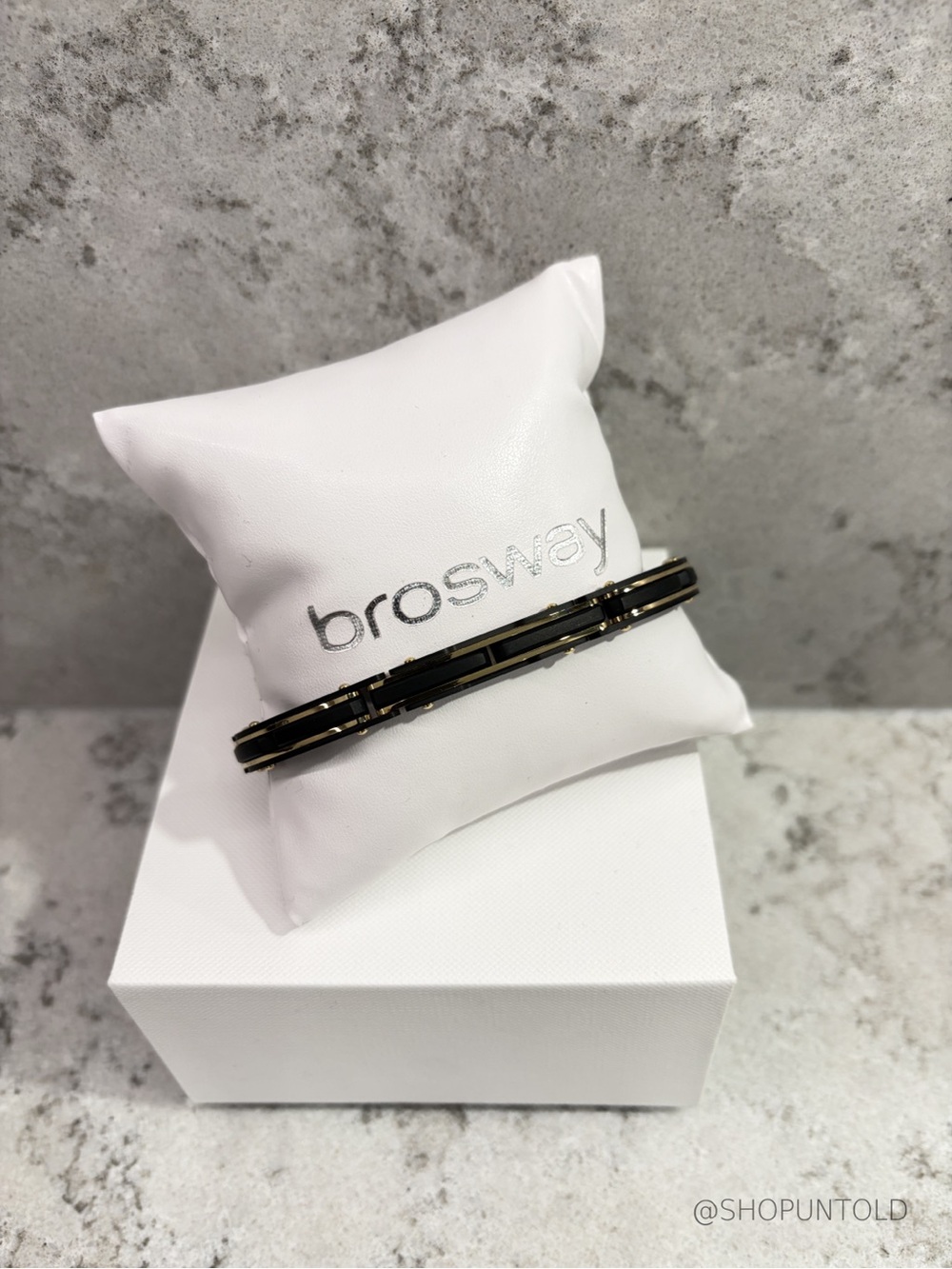 BROSWAY — BLACK & GOLD LINK BRACELET